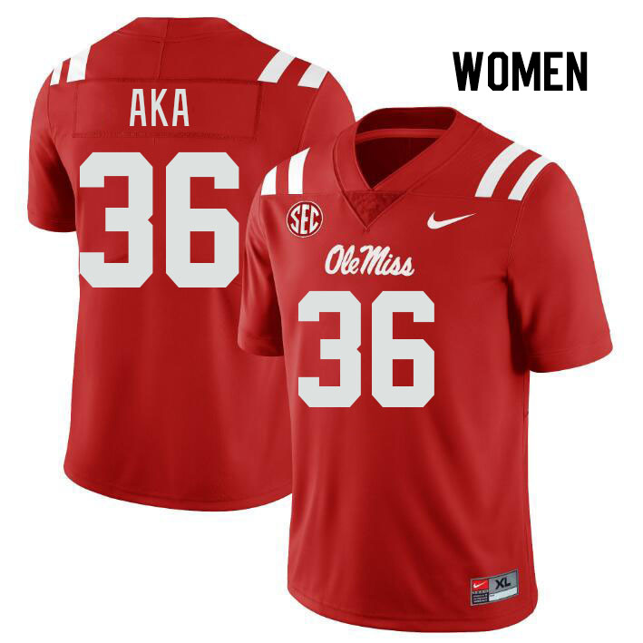 Women #36 Joshua Aka Ole Miss Rebels College Football Jerseys Stitched Sale-Red